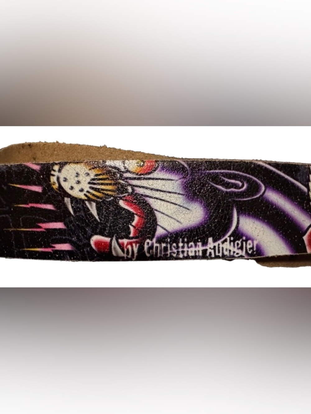 Ed Hardy by Christian Audigier Vintage Y2K Tattoo Belt With Chain (Size L) - EUC - Picture 7 of 10